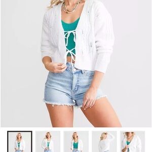 Elegant White Knit Cardigan